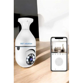 Nevamel® Güvenlik Kamerası Wifi Kamera Duylu Ev Kamerası Wifi Bağlantılı Dönebilen