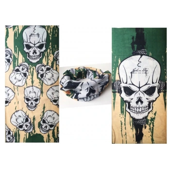 Nevamel Haki Kuru Kafa Baskılı Buff Bandana 25x48 cm