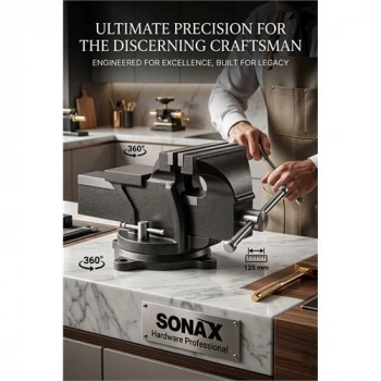 Nevamel® Hardware Professional 125 mm Ağır Hizmet Tipi 360° Döner Tabanlı Masa Mengenesi 722970