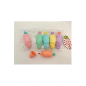 Nevamel Havuç Tasarımlı Fosforlu Kalem Seti