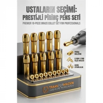 Nevamel® Henrik Brandt Serisi | 10lu Pirinç Hassas Pens Ucu Seti (0.5-3.2mm) 723035