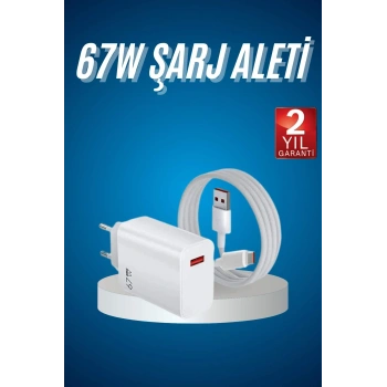 Nevamel Hızlı Şarj Aleti Adaptörü Kablo Seti 67W Uzun Ömürlü Beyaz