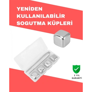 Nevamel Hızlı Soğutma Özellikli Paslanmaz Metal Buz Küpü Takımı