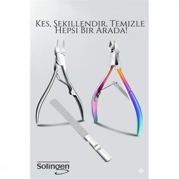 Nevamel® HSNET 3’lü Paslanmaz Manikür Seti – Tırnak Makası Et Pens Kavisli Makas | Evde Profesyonel Bakım