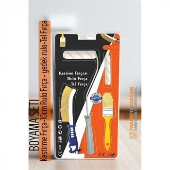 Nevamel® HSNET Boyama Seti - Kestirme Fırça -10cm Rulo Fırça - yedek rulo- Tel Fırça