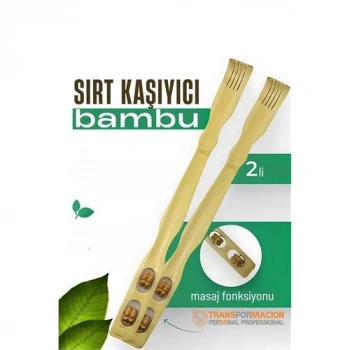 Nevamel® HSNET Masajlı Sırt Kaşıma Aparatı - Bambu Sırt Kaşıyıcı 2 li set