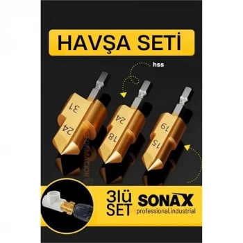 Nevamel® HSNET Plastik Boru Kalemtraş Kademeli Boru Açma Pvc Pprc Boru Tamir Delme Genişletme Onarımı İçin 3lü Havşa Seti