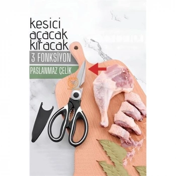 Nevamel® HSNET Tavuk Makası Çelik Mutfak Makası Açacak Kıracak Kesici Özelik