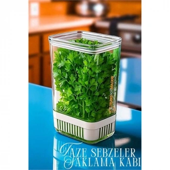 Nevamel® HSNET Yeşillik Saklama Kabı - Taze Yeşillik İçin - Soğan Maydanoz vb Yeşillik Saklama