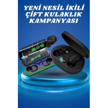 Nevamel İkili Bluetooth Kulaklık Dijital Göstergeli Uzun Pil Ömrü Yüksek Ses Kaliteli