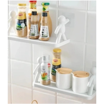 Nevamel İnsan Figürlü Yapışkanlı Çok Amaçlı Duvar Rafı