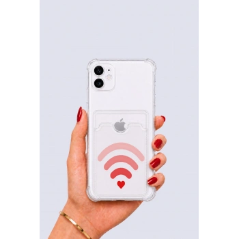 Nevamel® iPhone 12 Kartlıklı Aşk Sinyali Desenli Kılıf
