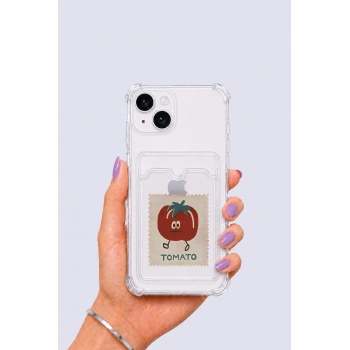 Nevamel® iPhone 15 Kartlıklı Tomato Desenli Kılıf