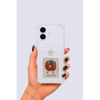Nevamel® iPhone 16 Kartlıklı Tomato Desenli Kılıf
