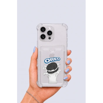 Nevamel® iPhone 16 Pro Max Kartlıklı OREO Desenli Kılıf
