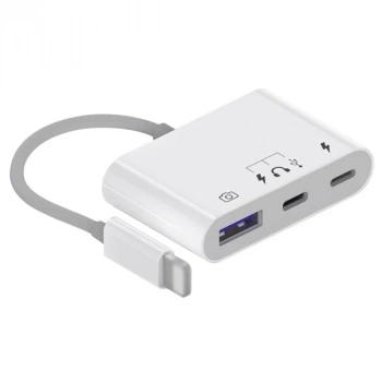 Nevamel İPhone-Otg Hub -Usb Type C To Kulaklık ve Usb Kamera Okuyucu Otg-(5775)