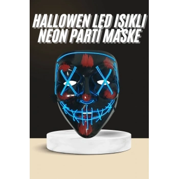 Nevamel Işıklı Led Maske Parti Eğlence Maskesi Hallowen Neon Maske