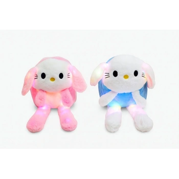 Nevamel Işıklı Peluş Oynar Kulaklı My Melody ve Cinnamoroll Sırt Çantası