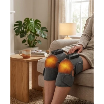 Nevamel® Isıtmalı Titreşimli Dizlik Masaj Cihazı Diz Omuz Dirsek Uyumlu 2 Adet Set