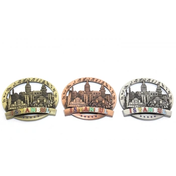 Nevamel İstanbul Temalı Metal Magnet Yuvarlak Tasarım