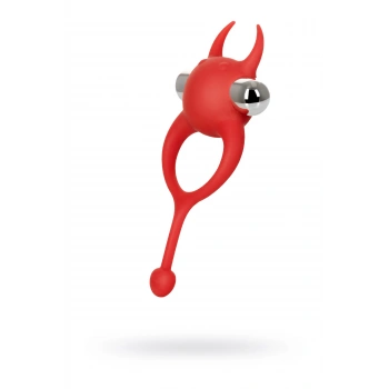Nevamel® Jos Ni̇ck Kuyruklu Penis Halkası, Silikon, Kırmızı, 13,5 Cm