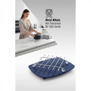 Nevamel® Juliette Serisi Krom Kare Metal Nihale - 19 cm Isıya Dayanıklı Lüks Tencere Altlığı