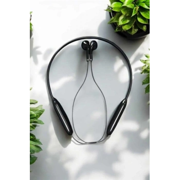 Nevamel Kablolu Boyun Askılı Dijital Göstergeli Bluetooth Kulaklığı 60 Saat