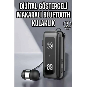 Nevamel Kablolu Makaralı Bluetooth Kulaklık Uzun Pil Ömrü Dijital Göstergeli