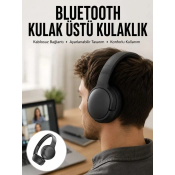 Nevamel® Kablosuz Bluetooth Kulaklık Kulak Üstü Ayarlanabilir Uzun Ömürlü Yeni Nesil