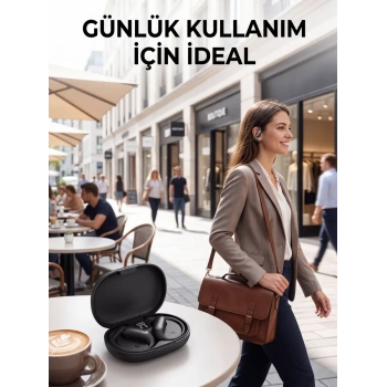 Nevamel® Kablosuz Bluetooth Spor Kulaklığı Güvenli Tutuşlu Dijital Ekranlı Şarj Kutusu