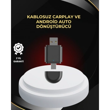Nevamel® Kablosuz CarPlay ve Android Auto Dönüştürücü – USB-A & Type-C Girişli Akıllı Adaptör