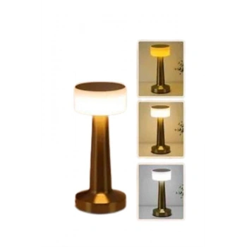 Nevamel Kablosuz Renkli Masa ve Gece Lambası Altın Rengi Dokunmatik Led Lamba