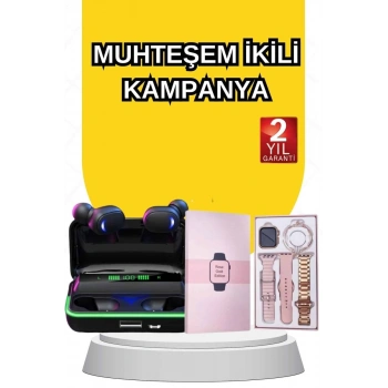 Nevamel® Kadınlara Özel Bileklik Hediyeli Akıllı Saat ve Dijital Göstergeli ANC Özellikli Bluetooth Kulaklık