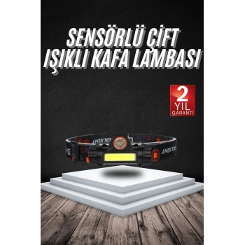 Nevamel Kafa Lambası Çalışma Işığı Süper Parlak Mıknatıslı Lityum Lion Pilli