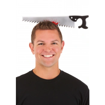 Nevamel Kafaya Saplanmış Halloween Kanlı Testere Şaka Tacı