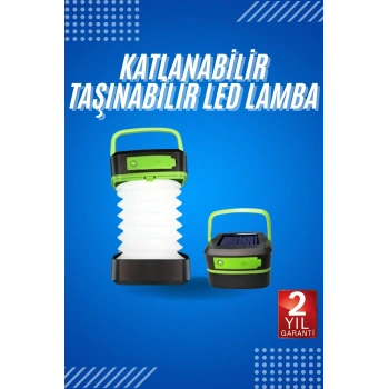 Nevamel® Kamp Lambası Katlanabilir Lamba Solar Şarjlı Led Lamba El Fenerli