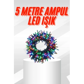 Nevamel® Karışık Renk Pilli Led Işık Çok Fonksiyonlu Enerji Tasarruflu 5 Metre