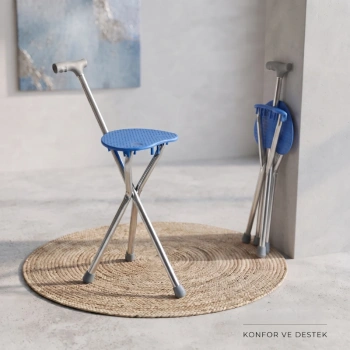 Nevamel® Katlanabilir Baston Sandalye - Oturaklı - 88 cm