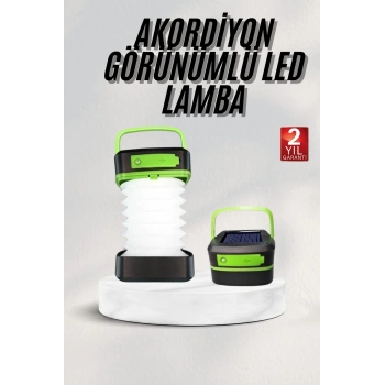 Nevamel® Katlanabilir Kamp Lambası Akordiyon Lamba Şarjlı 3 Kademeli Solar