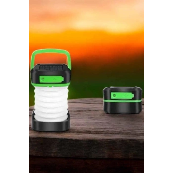 Nevamel Katlanabilir Kamp Lambası Solar Fener Görünümlü 3 Kademeli Şarjlı