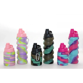 Nevamel Katlanabilir Portatif Silikon Su Şişesi 500 Ml Model 2