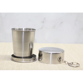 Nevamel® Katlanabilir Tekli Paslanmaz Çelik Shot Bardak 7 cm