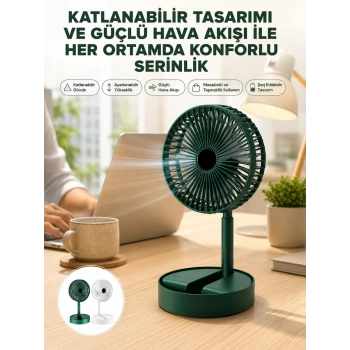 Nevamel® Katlanabilir Usb Şarjlı Masaüstü Soğutucu Mini Fan Telefon Tutucu