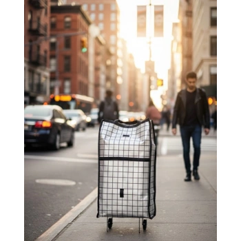 Nevamel® Katlanabilir Yapılı Çok Amaçlı Tekerlekli Alışveriş Çantası