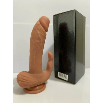 Nevamel® Kılitoris Uyarımlı Çift Katmanlı Premium Dildo