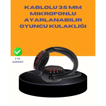 Nevamel® Kırmızı Oyuncu Kulaklığı Bilgisayar Uyumlu Stereo Yüksek Ses Kaliteli