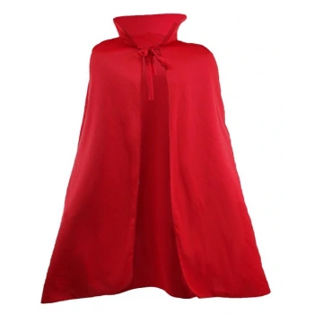 Nevamel Kırmızı Renk Yakalı Pelerin 120 cm