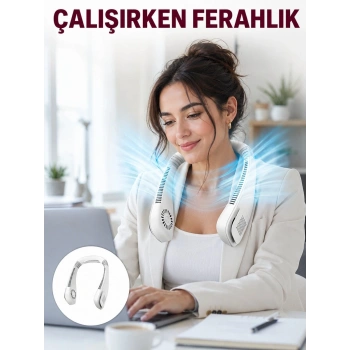 Nevamel® Kişisel Klima Fanı | 360° Dairesel Hava Akışı Bladeless Tasarım 5 Rüzgar Hızı Taşınabilir ve Sessiz