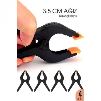 Nevamel® Kıskaç Klips Yaylı Işken ce Plastik Kelepçe Güçlü Mafsallı Çene 3 inç 3.5 cm ağız