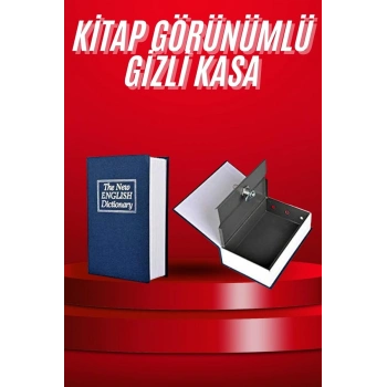 Nevamel® Kitap Görünümlü Gizli Kasa Büyük Boy Anahtarlı Kilitli Para Kasası